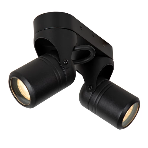 Lucide NIORT - Spot plafond Intérieur/Extérieur - 2xGU10 - IP44 - Noir - détail 3